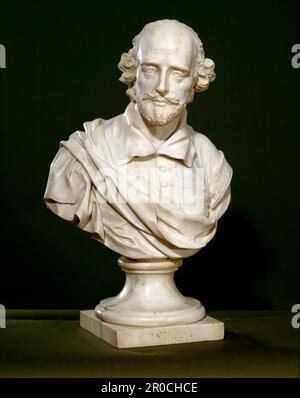 Busto di William Shakespeare (1564-1616), 1760. Scultore: John Michael Rysbrack Foto Stock