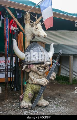 Scultura in legno intagliata di un troll, Norvegia Foto Stock