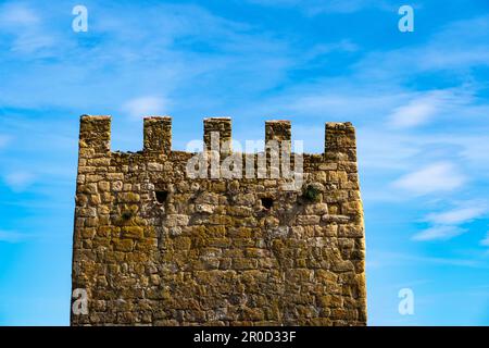 Castell de Peratallada, a Forallac, Baix Emporda, Costa Brava, Girona, Catalogna. Il castello risale al 11th ° secolo. Foto Stock