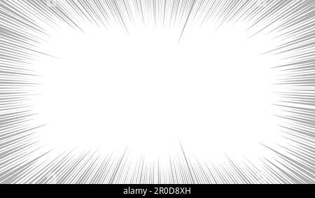 Linea Cartoon. Righe comiche. Enfasi concentrata. Effetto velocità. ANIME Focus isolato su sfondo bianco. Ripetizione radiale. Attenzione accento. Azione Illustrazione Vettoriale