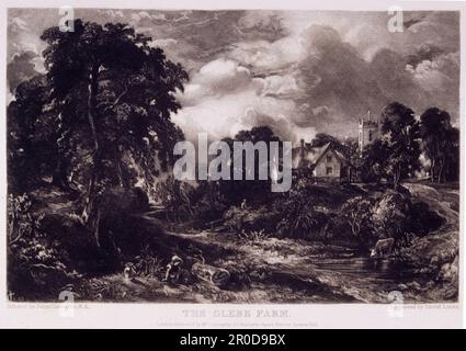 Mezzotinta, la Fattoria di Glebe, 1830-1831. Incisore: David Lucas. Dopo: John Constable Foto Stock