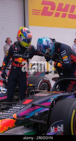 Miami, Florida, Stati Uniti. 7th maggio, 2023. 7th MAGGIO 2023: Sergio Perez durante la settimana del Gran Premio di Miami a Miami Gardens, Florida. Jason Pohuski/BMR (Credit Image: © Jason Pohuski/BMR via ZUMA Press Wire) SOLO PER USO EDITORIALE! Non per USO commerciale! Foto Stock