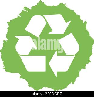simbolo di riciclaggio sul colore verde, illustrazione vettoriale Illustrazione Vettoriale