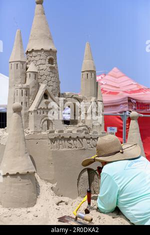 Maison Rouge Sand Sculpture Foto Stock