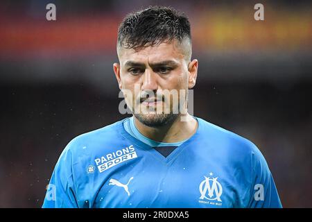 Obiettivo, Francia. 06th maggio, 2023. Cengiz UNDER di Marsiglia durante il campionato francese Ligue 1 partita di calcio tra RC Lens e Olympique de Marseille il 6 maggio 2023 allo stadio Bollaert-Delelis di Lens, Francia - Foto Matthieu Mirville/DPPI Credit: DPPI Media/Alamy Live News Foto Stock