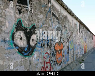 Muro di Berlino, Berliner Mauer, Antifaschistischer Schutzwall, Berlino, Germania, Europa Foto Stock