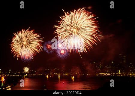 Feuerwerk New York, Stati Uniti Foto Stock