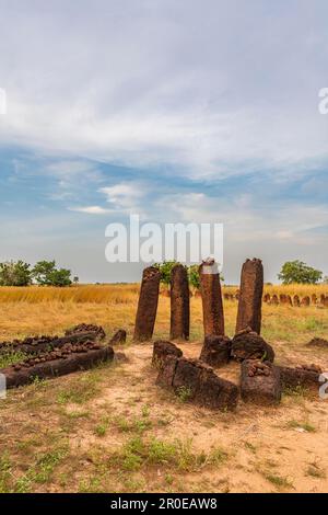 Sito dell'UNESCO: Circoli di pietra senegambiani, Wassu, Gambia Foto Stock