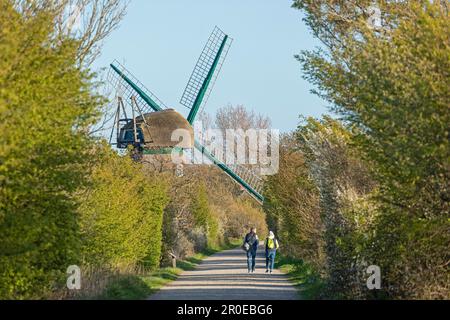 Mulino a vento Charlotte, Nieby, Geltinger Birk, Germania Foto Stock