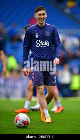 Brighton, Regno Unito. 08th maggio, 2023. James Garner dell'Everton FC prima della partita della Premier League tra Brighton & Hove Albion ed Everton all'Amex il 8th 2023 maggio a Brighton, Inghilterra. (Foto di Jeff Mood/phcimages.com) Credit: PHC Images/Alamy Live News Foto Stock