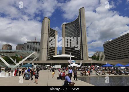 New City Hall, Nathan Phillips Square, Toronto, Ontario, Canada Foto Stock