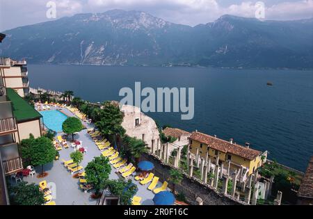 Limone, Hotel, Gardasee, Trentino Italien Foto Stock