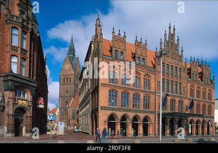 Vecchio Municipio con la chiesa Marktkirche, Hannover, bassa Sassonia, Germania Foto Stock