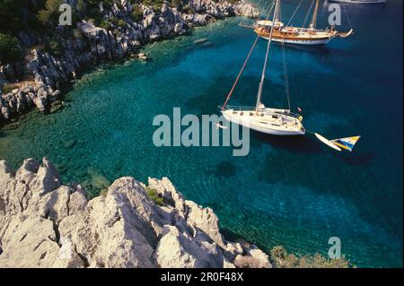 Segeln, Tuerkische Aegaeis, bei Kumlu Buekue Tuerkei Foto Stock