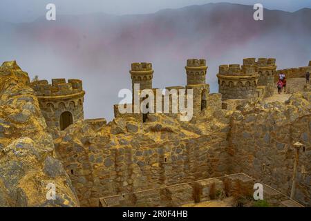 Castillitos batteria, Cartagena. Murcia. Spagna. Foto Stock
