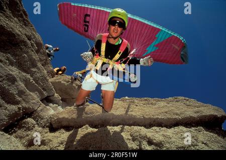 Partenza del parapendio, Stati Uniti, America Foto Stock