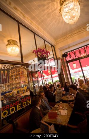 Ospiti seduti al Cafe Bar Odeon, Zurigo, Canton Zurigo, Svizzera Foto Stock