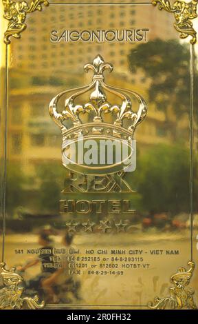 Rex Hotel Sign, ho Chi Minh City, Saigon, Vietnam Foto Stock