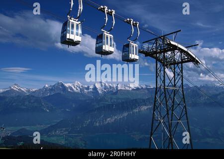 Gondole della funivia Beatenberg-Niederhorn, Oberland Bernese, Canton Berna, Svizzera Foto Stock