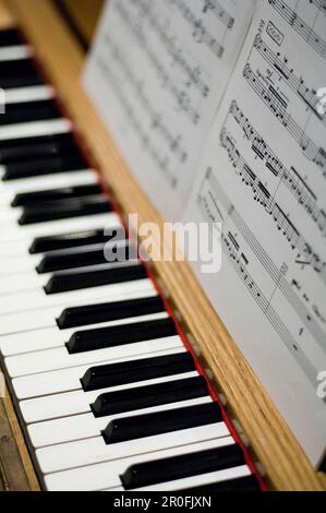 Note su un pianoforte a coda, Prinzregententheater, Monaco, Baviera, Germania Foto Stock