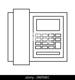 Icona linea telefonica, pittogramma lineare isolato su bianco Illustrazione Vettoriale