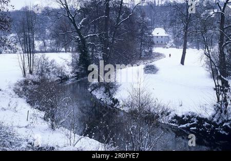 Casa giardino di Goethe, ILM Park in inverno, Weimar, Turingia, Germania Foto Stock