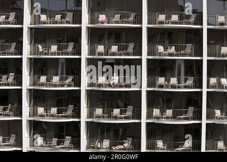 Hotel Tower a Honolulu, Oahu, Oceano Pacifico, Hawaii, Stati Uniti Foto Stock