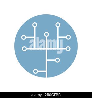 Scheda a circuiti stampati, icona della tecnologia, illustrazione vettoriale Illustrazione Vettoriale