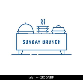 catering a buffet o brunch domenicale Illustrazione Vettoriale