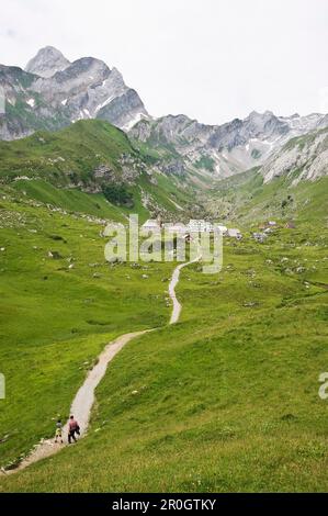 Percorso per Meglisalp, Alpsteingebirge, Saentis, Appenzeller Land, Svizzera, Europa Foto Stock