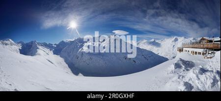 Panorama montano al rifugio Schoenwies, Obergurgl, Tirolo, Austria Foto Stock