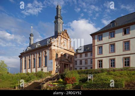 Chiesa del Castello sotto il cielo nuvoloso, Blieskastel, Bliesgau, Saarland, Germania, Europa Foto Stock