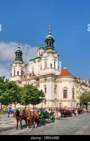 Chiesa di San Nicolao, Altstadter Ring, Praga, Boemia centrale, Repubblica Ceca Foto Stock