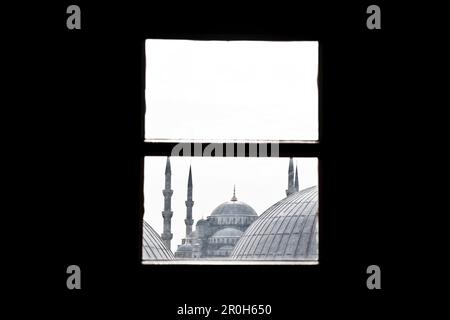 Vista da Hagia Sophia la Moschea Blu, Hagia Sophia Sultanahmed, Istanbul, Turchia Foto Stock