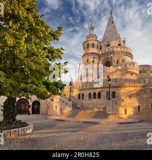 Eintrance al Bastione dei pescatori, Buda, Budapest, Ungheria Foto Stock