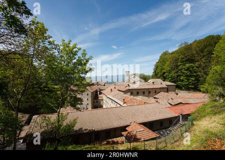 La Verna, monastario francescano sul Monte penna, San Francesco d'Assisi, Via Francigena di San Francesco, San Via Francesco, vicino a chiusi della Ver Foto Stock