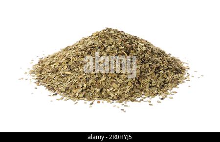 Mucchio di tè aromatico mate isolato su bianco Foto Stock