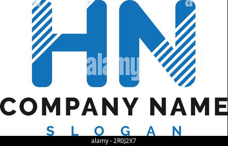 Logo HN Letter. HN Letter logo Vector Illustration - Vector Illustrazione Vettoriale