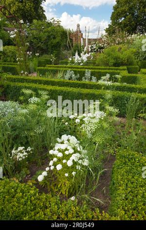 Bianco Garden, il castello di Sissinghurst Gardens, Kent, Gran Bretagna Foto Stock