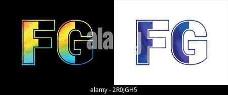 Lettera iniziale modello vettoriale icona logo FG. Logo di lusso di alta qualità per l'identità aziendale Illustrazione Vettoriale