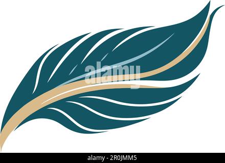 Icona piuma. Logo Vector silhouette su sfondo bianco. Illustrazione Vettoriale
