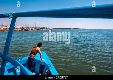 Traghetto per Armona island, Olhao, Algarve, PORTOGALLO Foto Stock