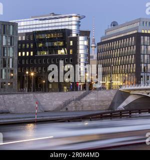 Kronprinzen Bridge, architettura moderna, ponte Calatrava, Berlin , Germania Foto Stock