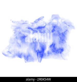 Acquerello, isolamento su nuvola astratta bianca blu disegnata a mano Foto Stock