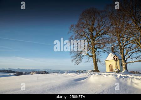 Maria Dank cappella vicino Degerndorf Muensing, Baviera, Germania Foto Stock