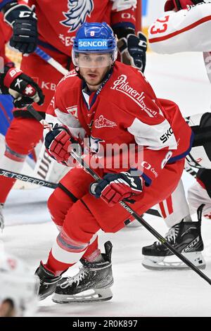 Ondrej Beranek (CZE) è visto durante l'Euro Hockey Tour, partita Repubblica Ceca vs Svizzera, il 7 maggio 2023, a Brno, Repubblica Ceca. (Foto CTK/Vac Foto Stock