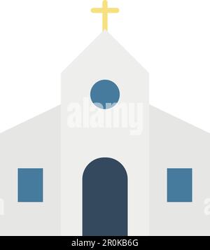 Immagine vettoriale icona della Chiesa. Adatto per applicazioni Web mobili e supporti di stampa. Illustrazione Vettoriale