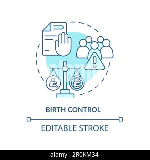 Icona del concetto turchese di controllo delle nascite Illustrazione Vettoriale