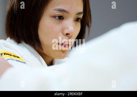 Uta Abe (JPN), 8 MAGGIO 2023 -Judo : World Judo Championships Doha 2023 warm up prima del concorso ad Ali Bin Hamad al Attiyah Arena, Doha, Qatar. (Foto di Naoki Nishimura/AFLO SPORT) Foto Stock