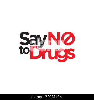 Citazione dire No a Drugs icona stop bianco illustrazione del vettore. Illustrazione Vettoriale